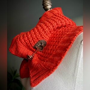 Mudpie Women's Orange Knit Collar Sweater Accessory